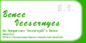 bence vecsernyes business card